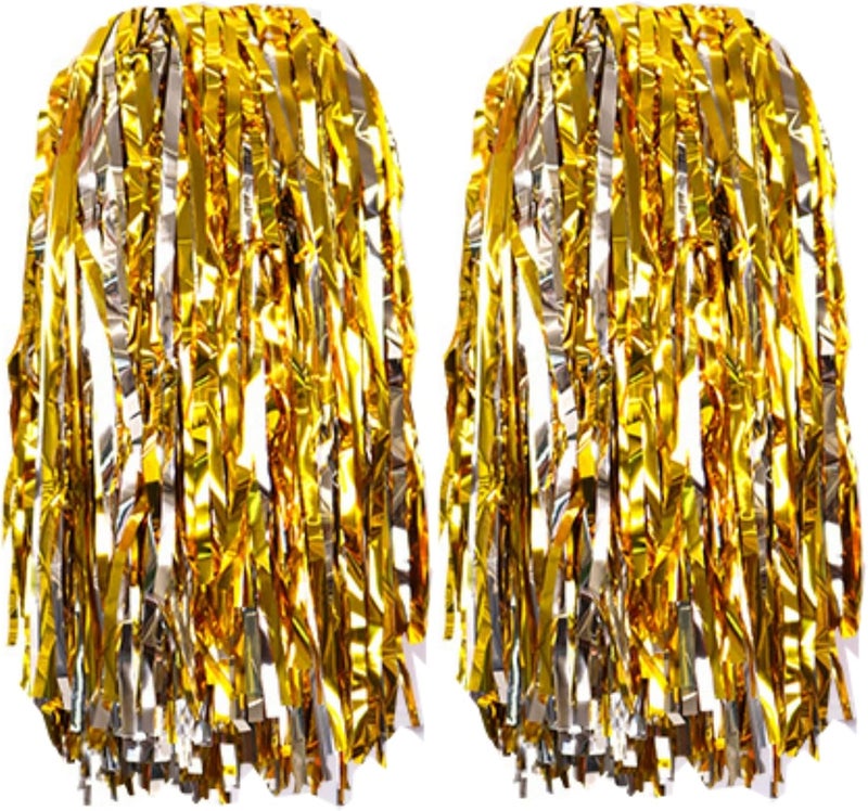 AUMIDO 2Pcs Cheerleading Pom Poms - Pompoms Cheer for Boy Girl School Sports Dance Games Team Spirit Cheer - Image 1